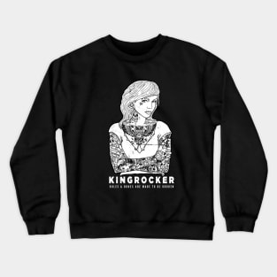 Blonde Girl with tattoo sleeves Crewneck Sweatshirt